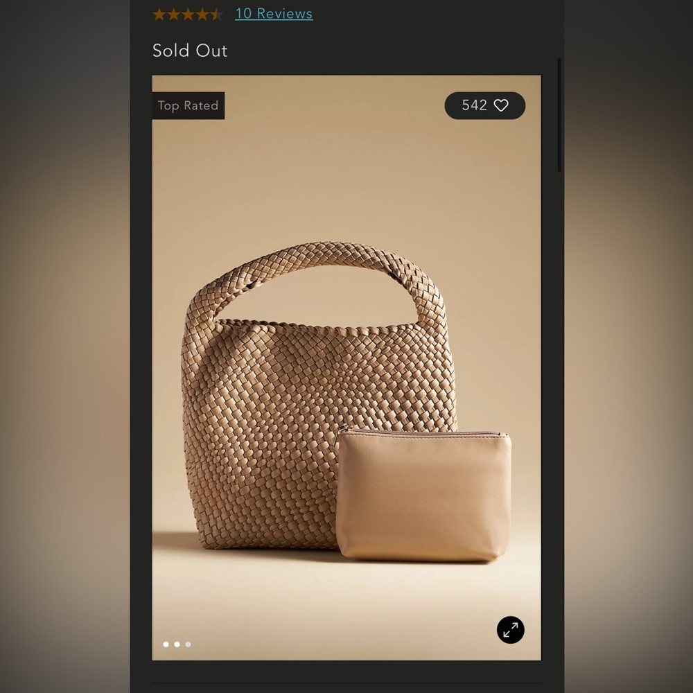 Antik Kraft Woven Tote with Matching Pouch - Beige Taupe